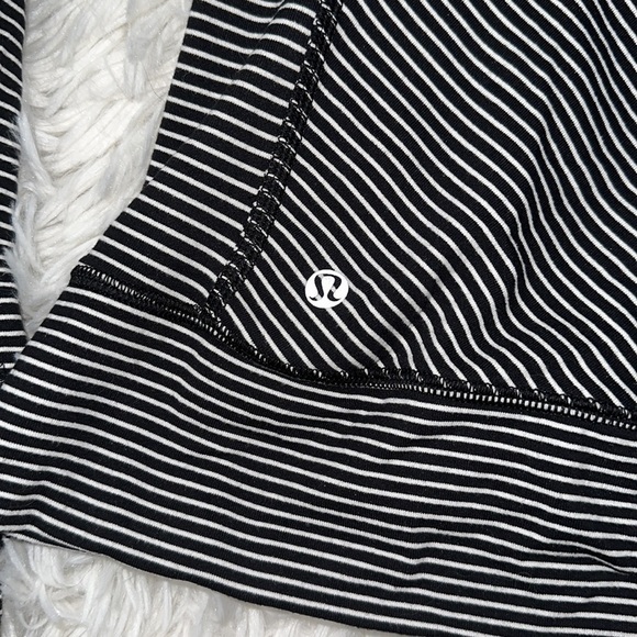 Lululemon Race Your Pace Long Sleeve Hyper Stripe Heathered Angel White Black - Picture 7 of 8